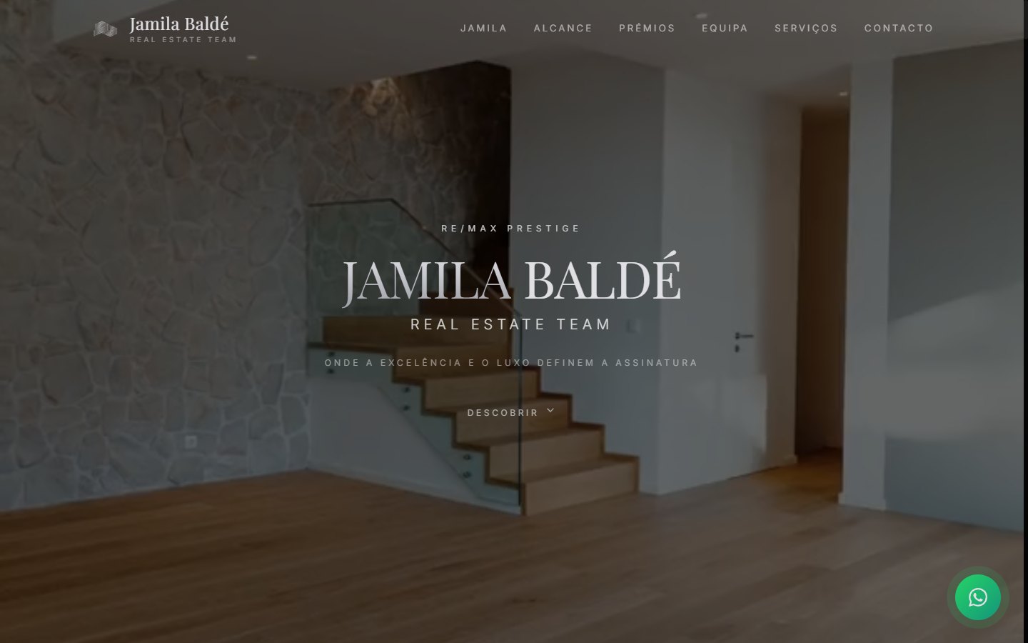 Página inicial do site Jamila Baldé